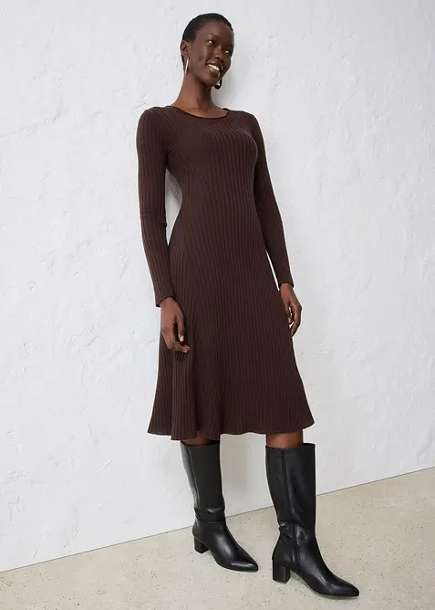 Gebreide jurk van merinowol, bonprix