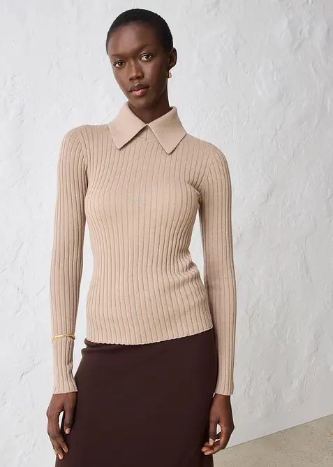 Fijngebreide trui van merinowol, bonprix