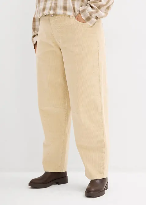 Corduroy barrel broek, mid waist, bonprix