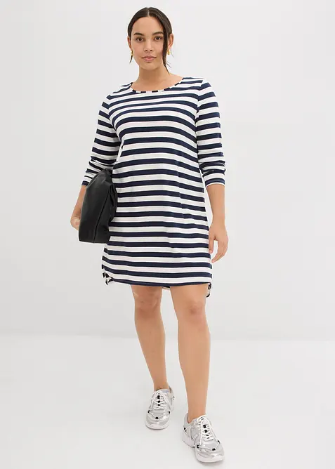 High-low jurk van zwaar katoen, bonprix