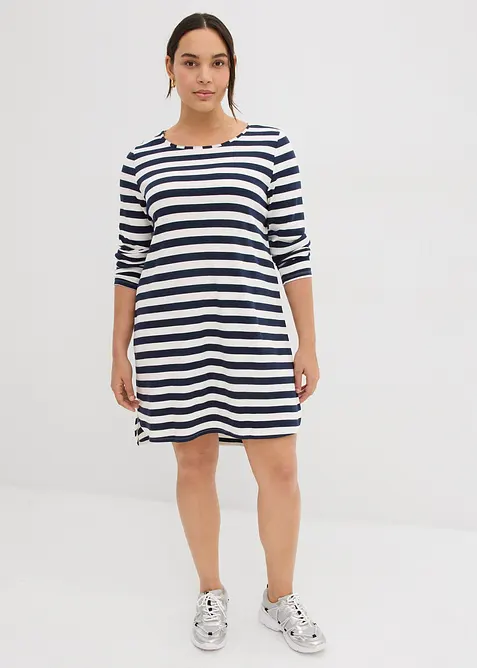 High-low jurk van zwaar katoen, bonprix