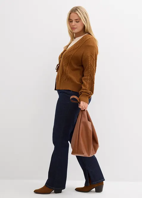 Gebreid vest met strikken, bonprix