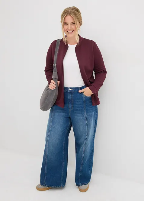 Sweatvest van scuba met ritssluiting, bonprix