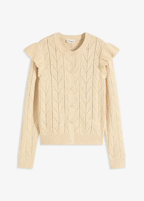 Ajour vest van katoen, bonprix