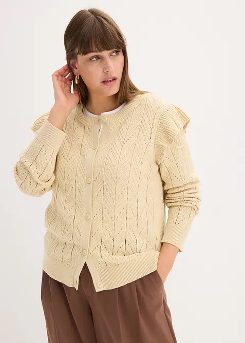 Ajour vest van katoen, bonprix