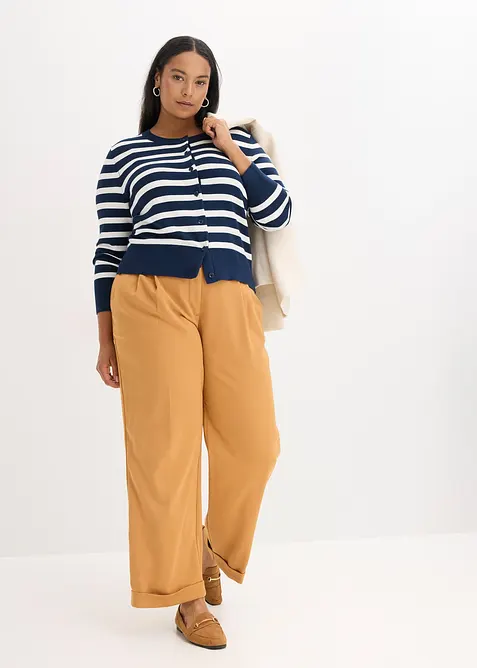 Fijngebreid vest met strepen, bonprix