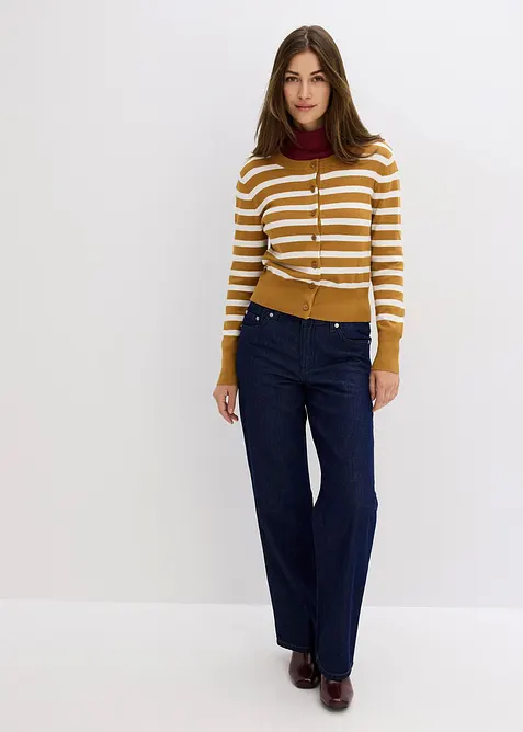 Fijngebreid vest met strepen, bonprix