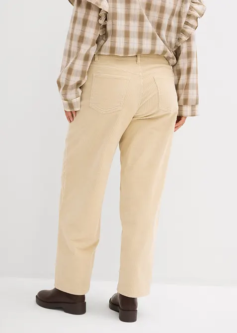 Corduroy barrel broek, mid waist, bonprix