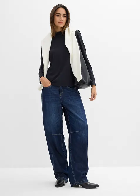 Longsleeve met opstaande kraag en gerecycled polyamide, bonprix