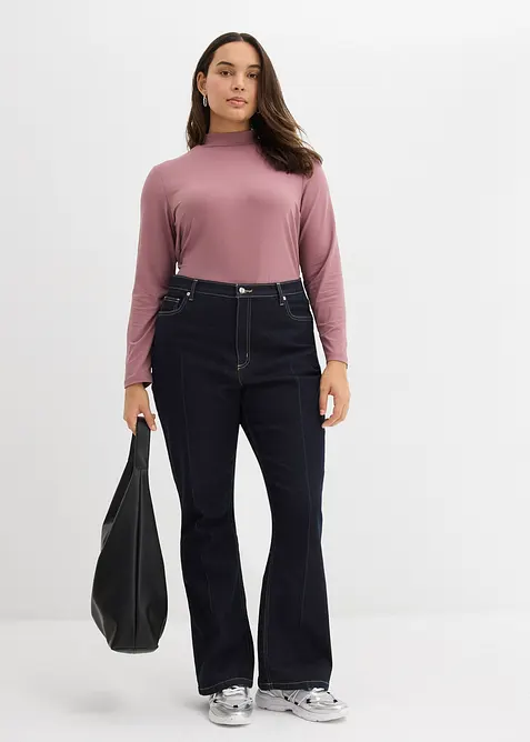 Longsleeve met opstaande kraag en gerecycled polyamide, bonprix