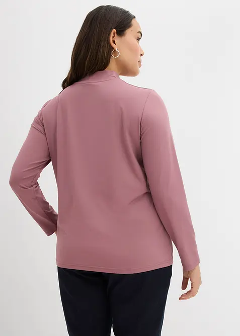 Longsleeve met opstaande kraag en gerecycled polyamide, bonprix