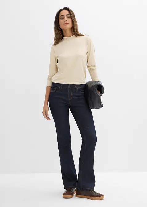 Longsleeve met opstaande kraag en gerecycled polyamide, bonprix