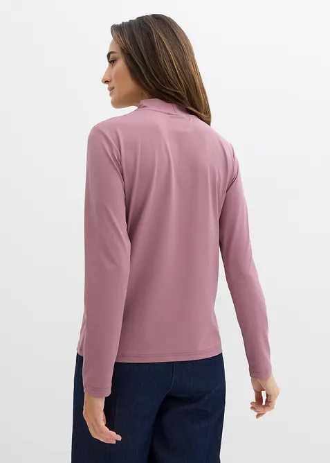 Longsleeve met opstaande kraag en gerecycled polyamide, bonprix