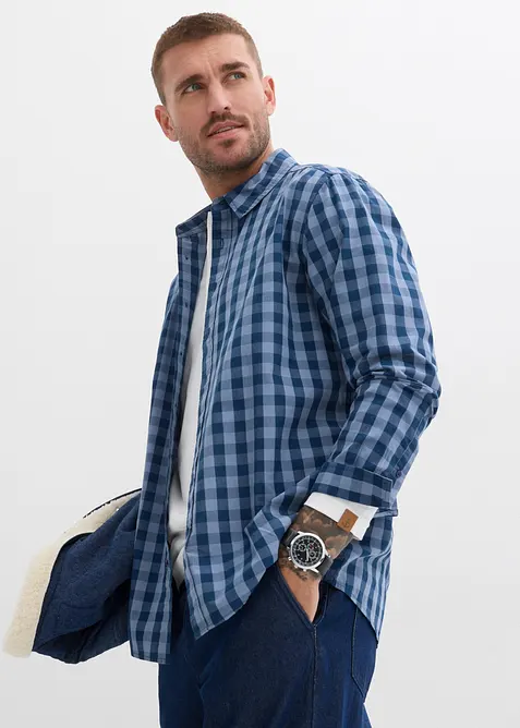 Overhemd met lange mouwen van puur katoen, bonprix