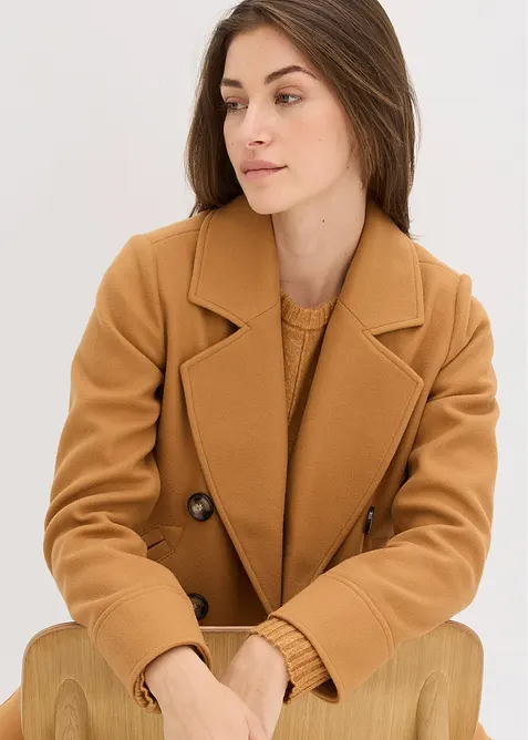 Korte jas in wollook, bonprix