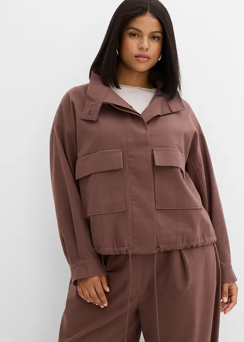 Korte tussenjas in een viscosemix, bonprix