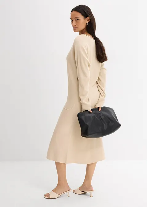 Gebreide midi jurk van viscosemix, bonprix