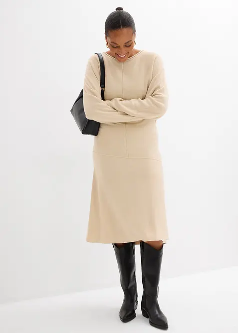 Gebreide midi jurk van viscosemix, bonprix