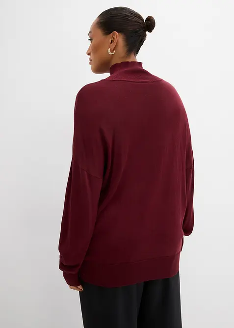 Fijngebreide trui met col in een viscosemix, bonprix