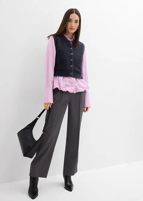 Mouwloos vest van een verengaren-viscosemix, bonprix