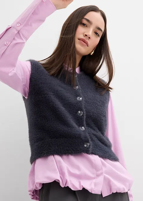 Mouwloos vest van een verengaren-viscosemix, bonprix