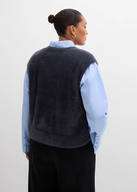 Mouwloos vest van een verengaren-viscosemix, bonprix