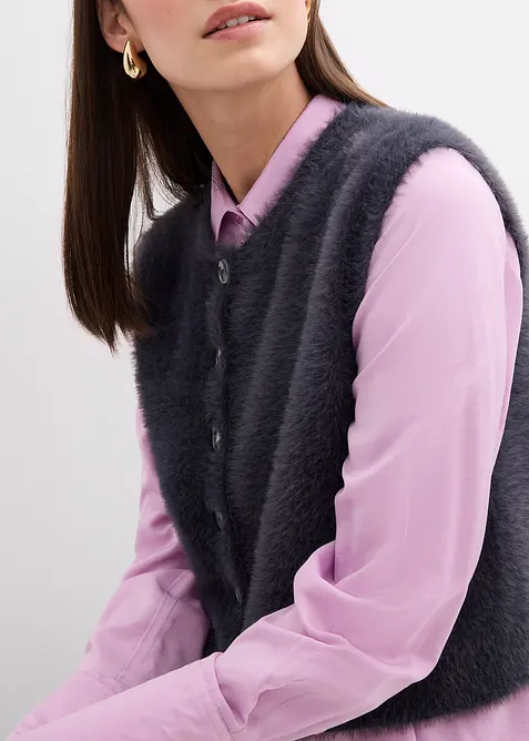 Mouwloos vest van een verengaren-viscosemix, bonprix