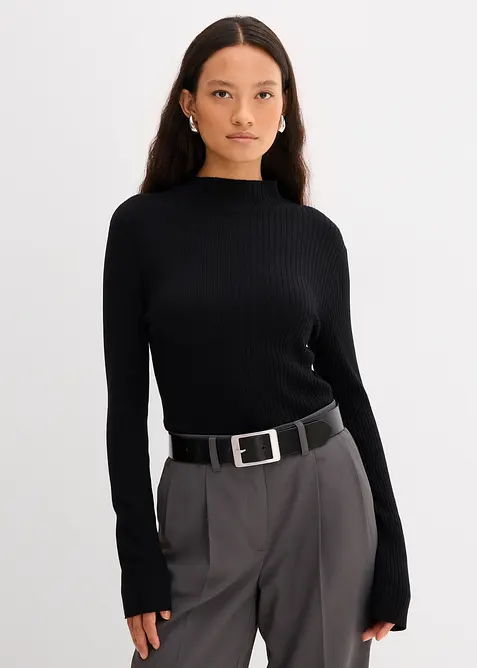 Geribd shirt in een viscosemix, bonprix