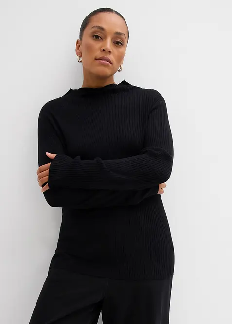 Geribd shirt in een viscosemix, bonprix