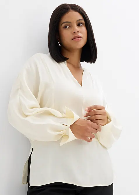 Licht glanzende bloouse in een viscosemix, bonprix