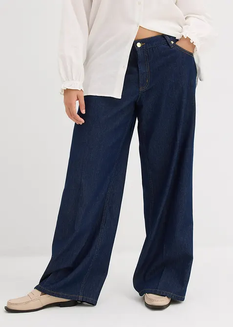 Wide leg jeans mid waist, bonprix