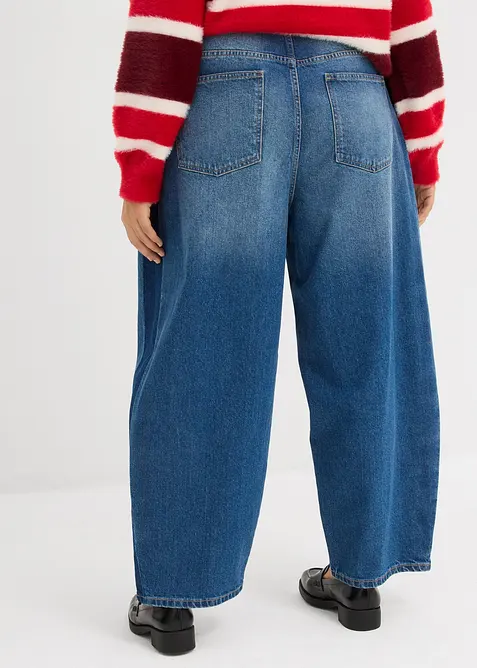 Barrel jeans high waist, cropped, bonprix