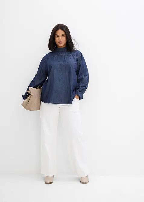 Spijkerblouse met lange manchetten, bonprix