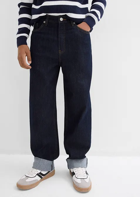 Loose fit stretch jeans met verstelbare band, straight, bonprix