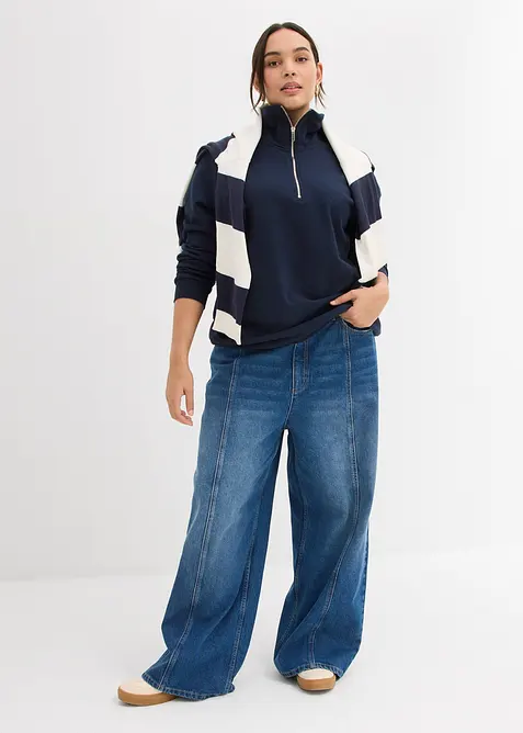 Oversized sweater met ritssluiting, bonprix