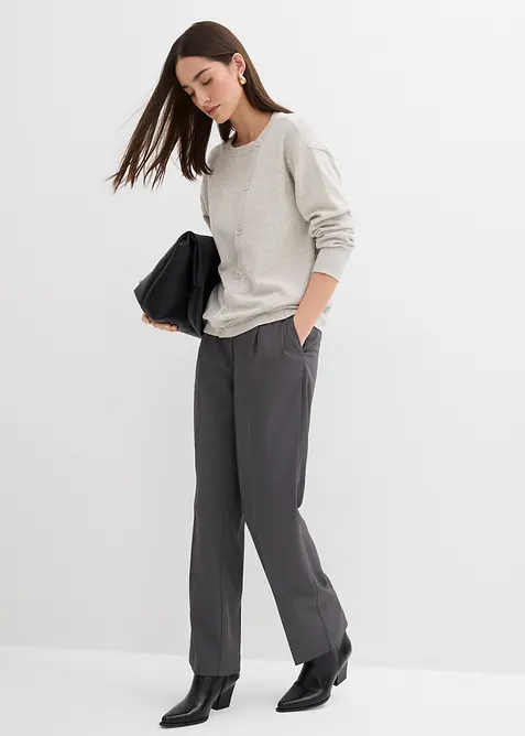 Fijngebreide trui met asymmetrische knopen, bonprix