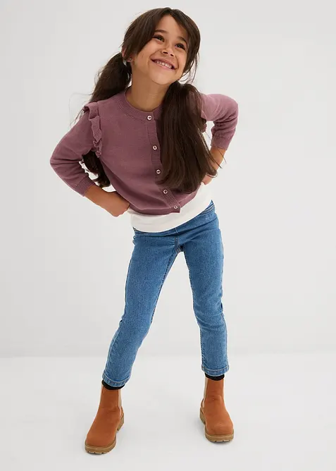 Fijngebreid vest met volantmouwen, bonprix