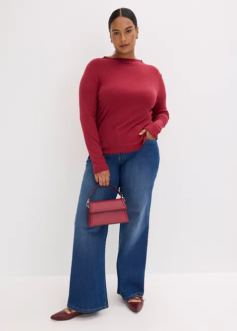 Accentuerend geribd shirt, bonprix