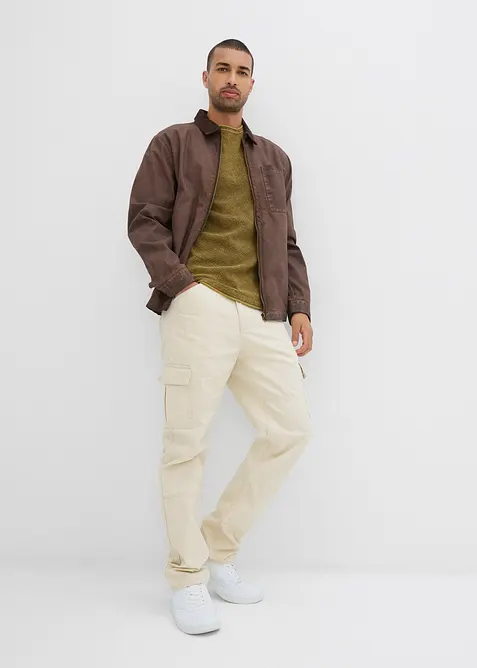 Relaxed fit cargo broek van katoenen canvas, straight, bonprix