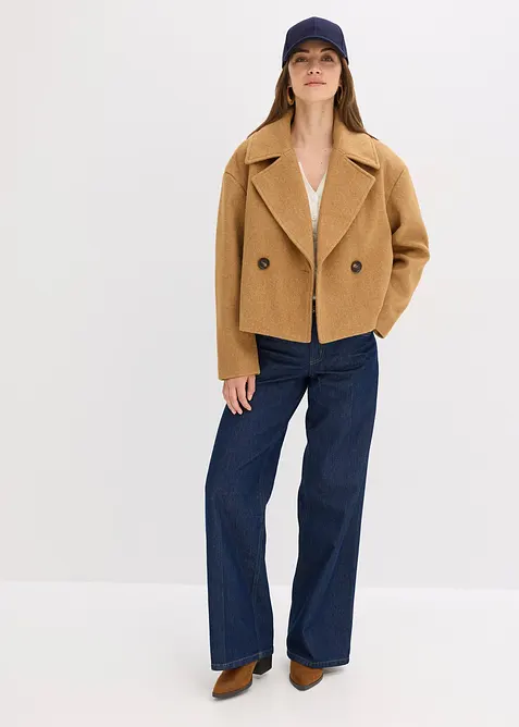 Tussenjas in een wollen look, bonprix