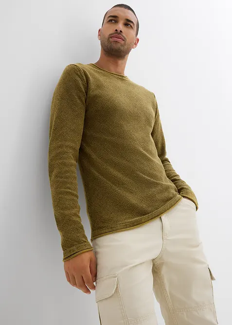 Trui in washed out look, slim fit, bonprix