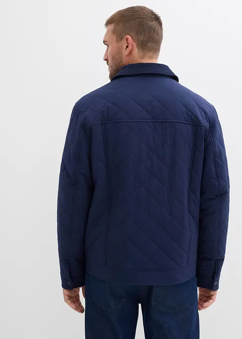 Gewatteerde jas met corduroy kraag, bonprix