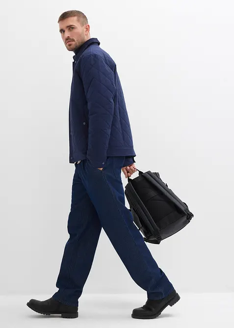 Gewatteerde jas met corduroy kraag, bonprix