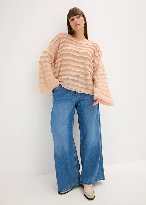 Oversized trui, semi-transparant, bonprix