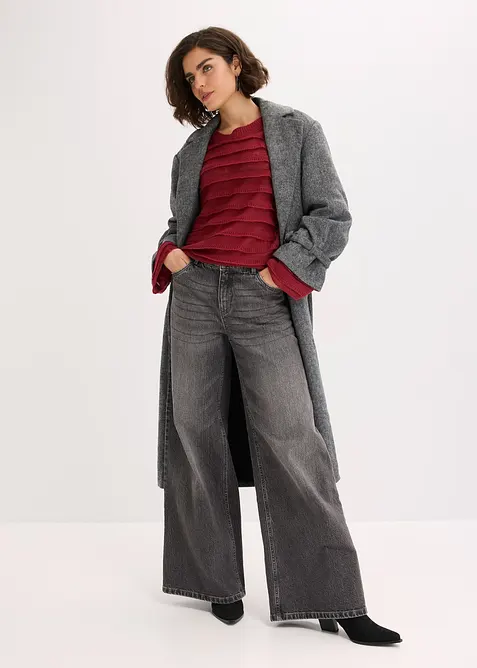 Oversized trui, semi-transparant, bonprix