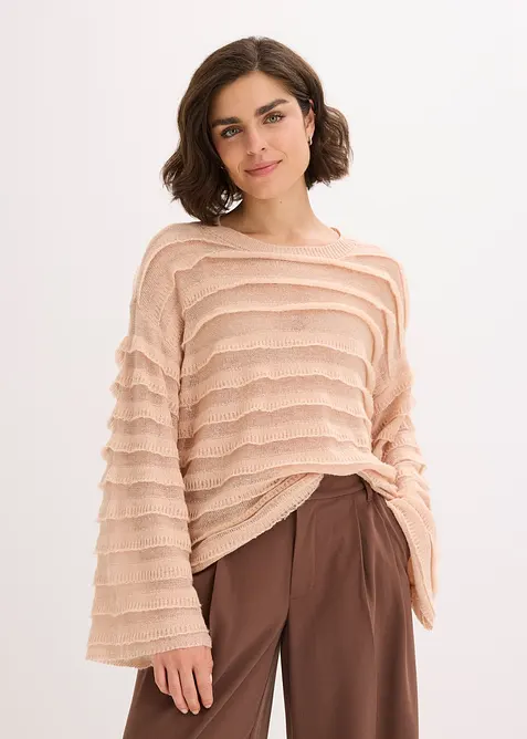 Oversized trui, semi-transparant, bonprix
