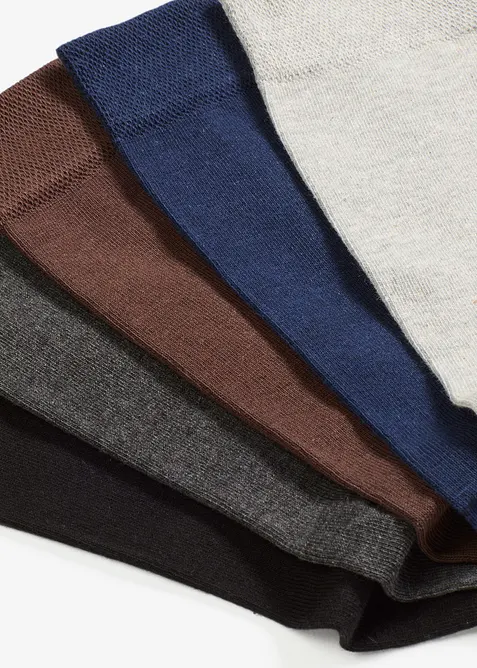 Sokken met drukvrije boordjes en biologisch katoen (set van 5), bonprix