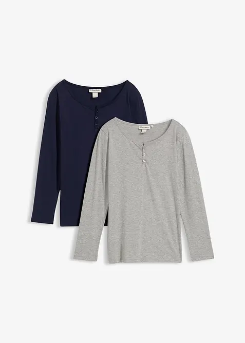 Longsleeve mit biologisch katoen (set van 2), bonprix