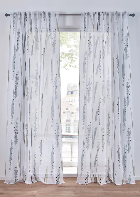 Transparant gordijn met gerecycled polyester (1 stuk), bonprix