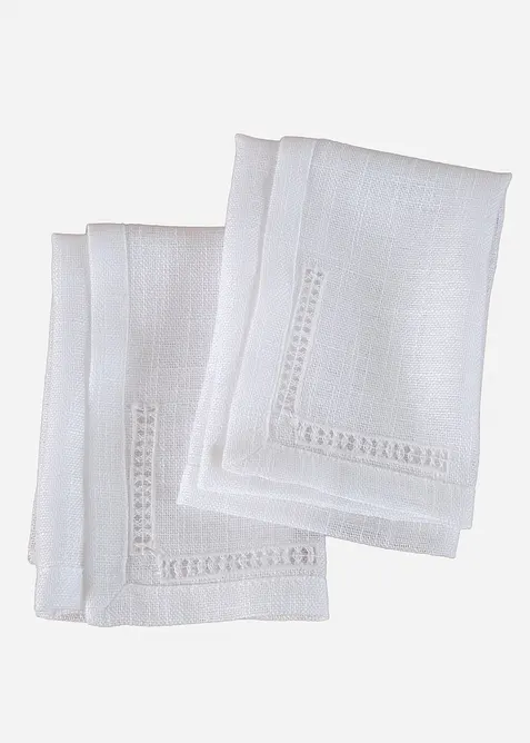 Stoffen servetten met broderie anglaise (set van 2), bonprix